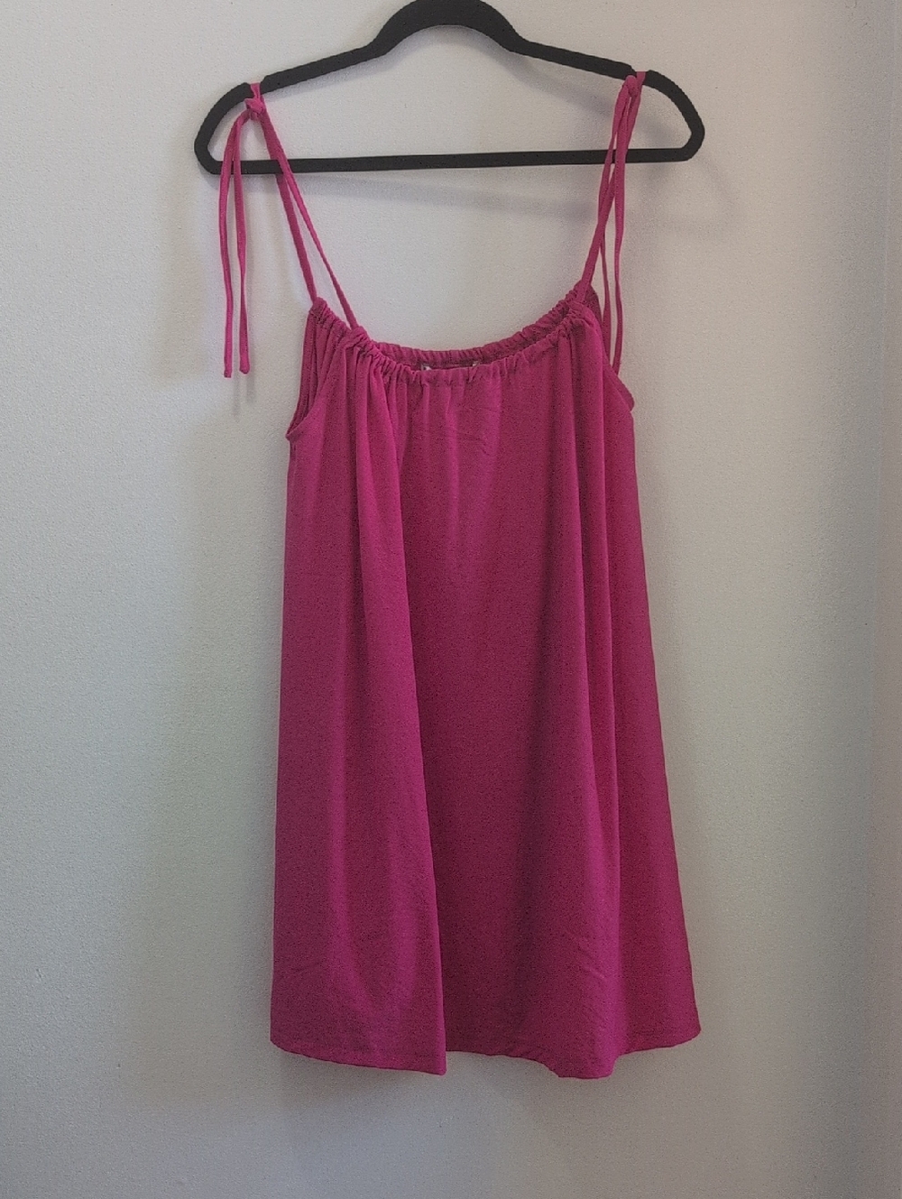 Fuchsia Tie-Shoulder Dress